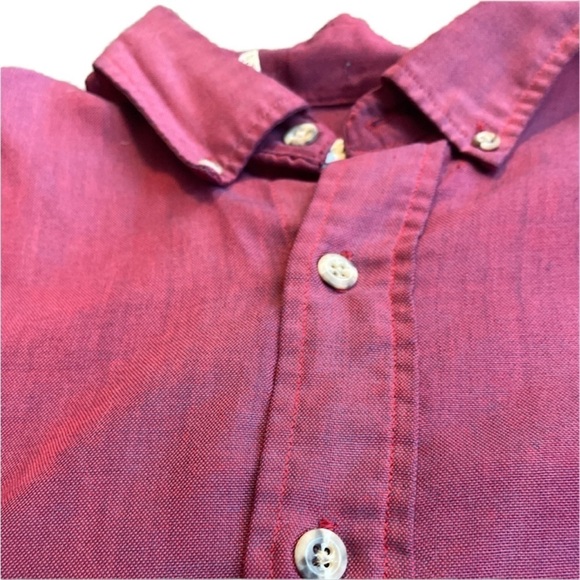 Sears and Roebuck Men’s Button Down Shirt Vintage Maroon Size L - Picture 5 of 11